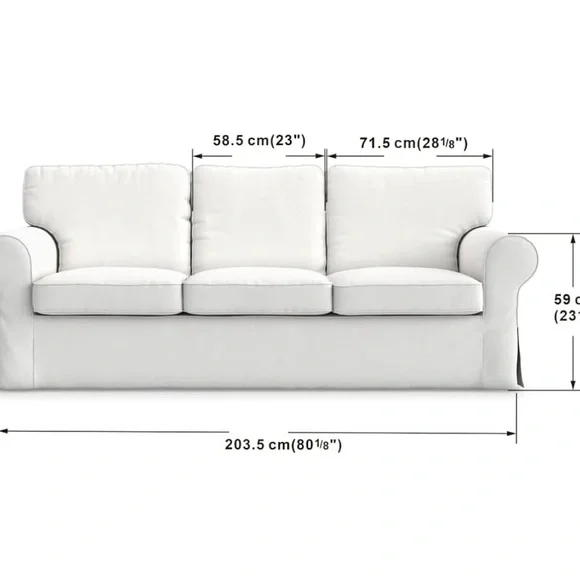 White cotton slipcover for Extorp Sofa- body only not for cushions - Picture 3 of 3
